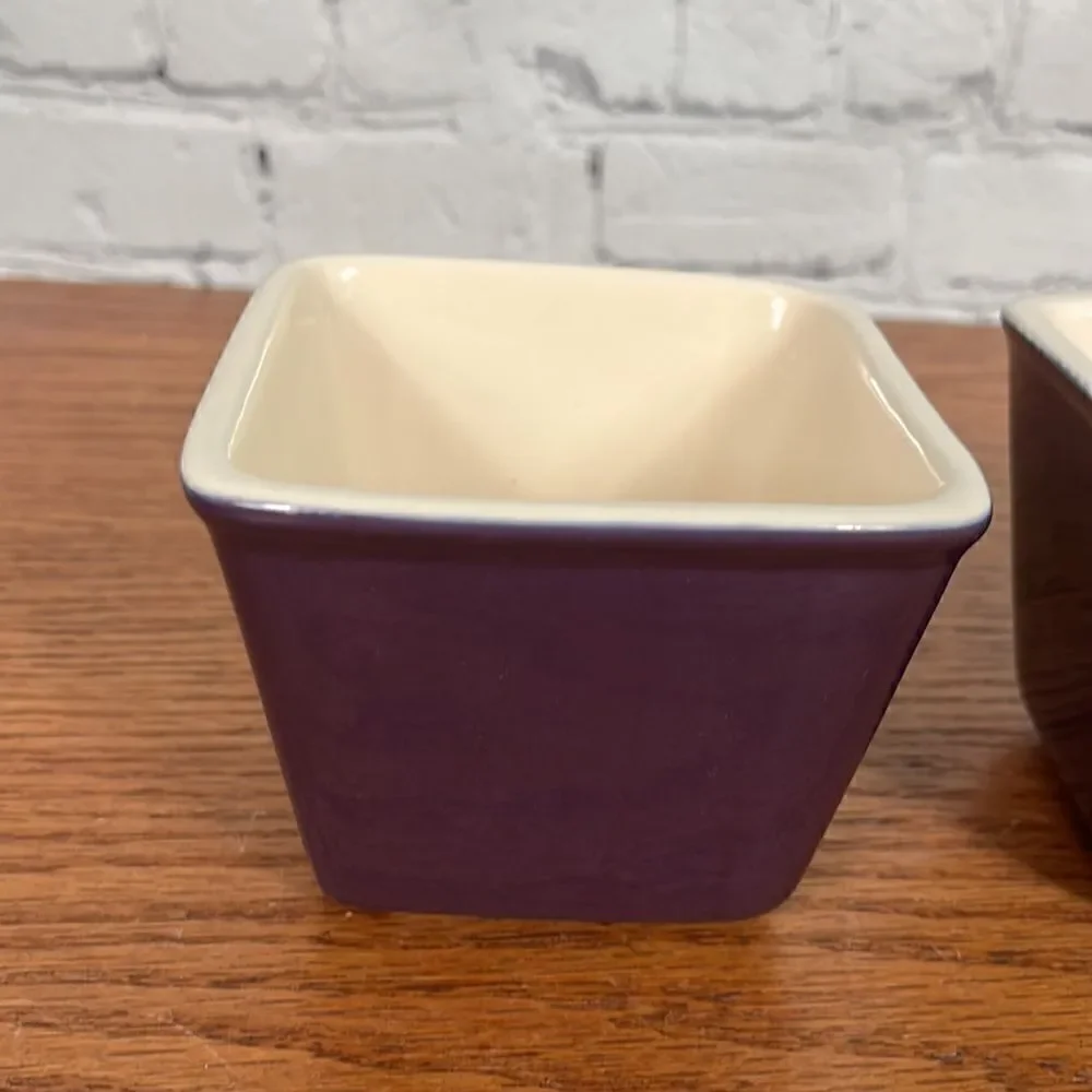 Set of TWO Longaberger Eggplant condiment dishes